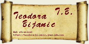 Teodora Bijanić vizit kartica